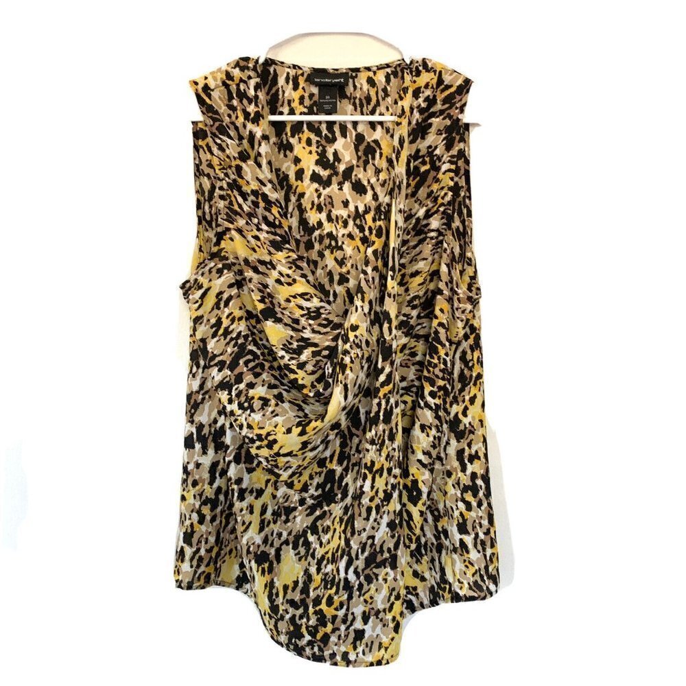 Lane Bryant Women Plus Size 20 Multicolor Print Sleeveless Cowl Neck Top Blouse